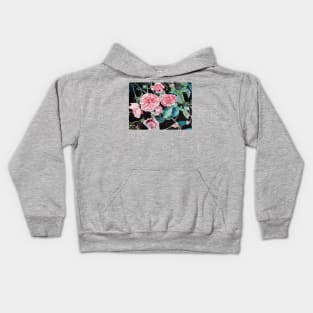 Pink Cabbage Rose Kids Hoodie